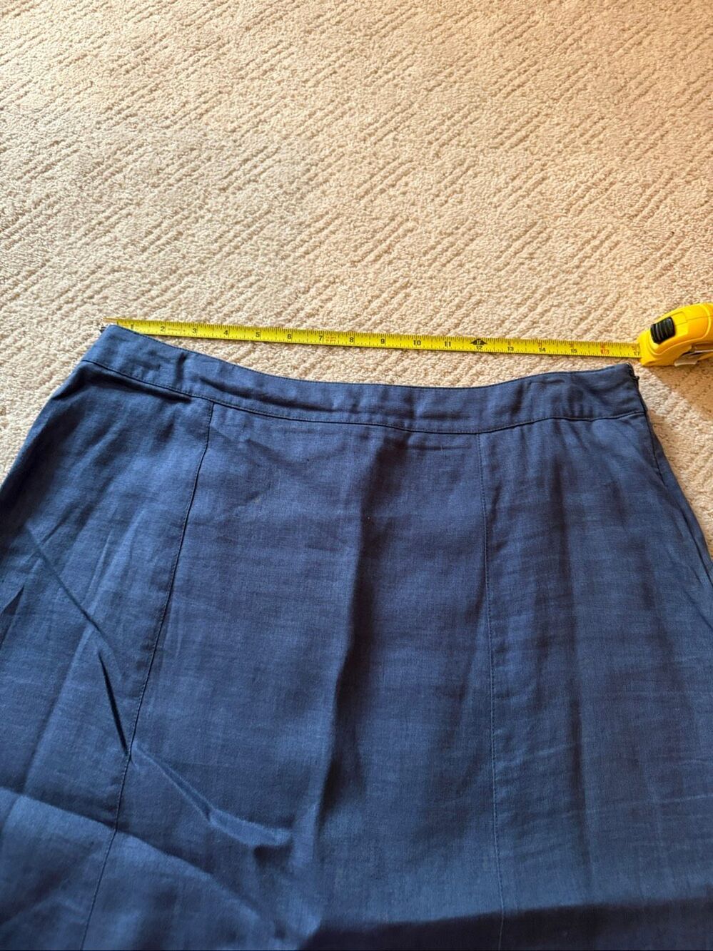 Boden Linen Chambray Side Zip A-Line Skirt - Picture 4 of 6